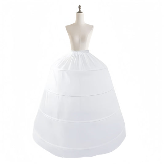 SSDH Women 4 Hoop A-line Petticoat Skirt White
