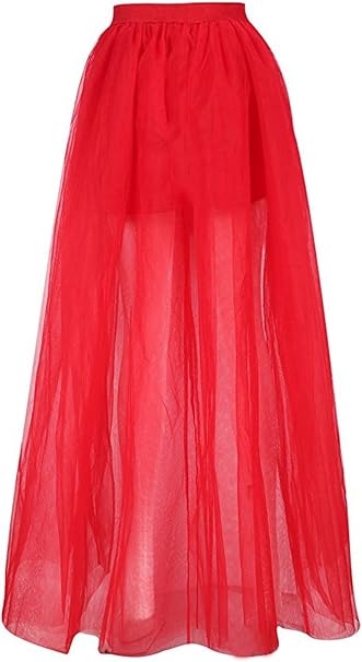 SSDH Tulle Long Petticoat Rockabilly 3 Layers High Low Woman Tutu Skirt Underskirt Slips Lolita Petticoat