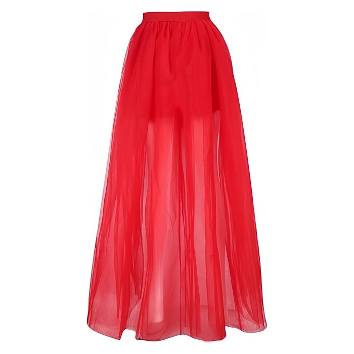 SSDH Tulle Long Petticoat Rockabilly 3 Layers High Low Woman Tutu Skirt Underskirt Slips Lolita Petticoat