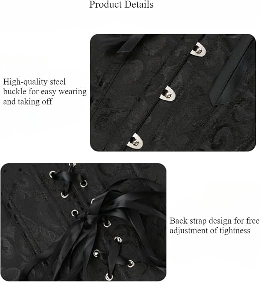 SSDH Black Corset Dress Victorian Gothic Corset Dress for Women