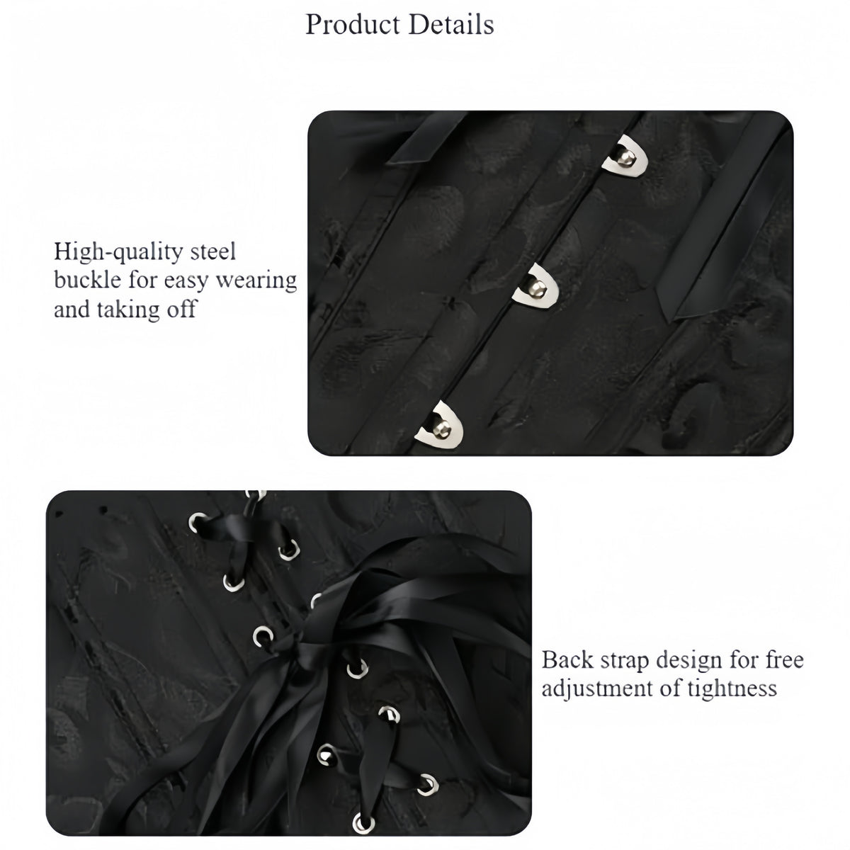 SSDH Black Corset Dress Victorian Gothic Corset Dress for Women
