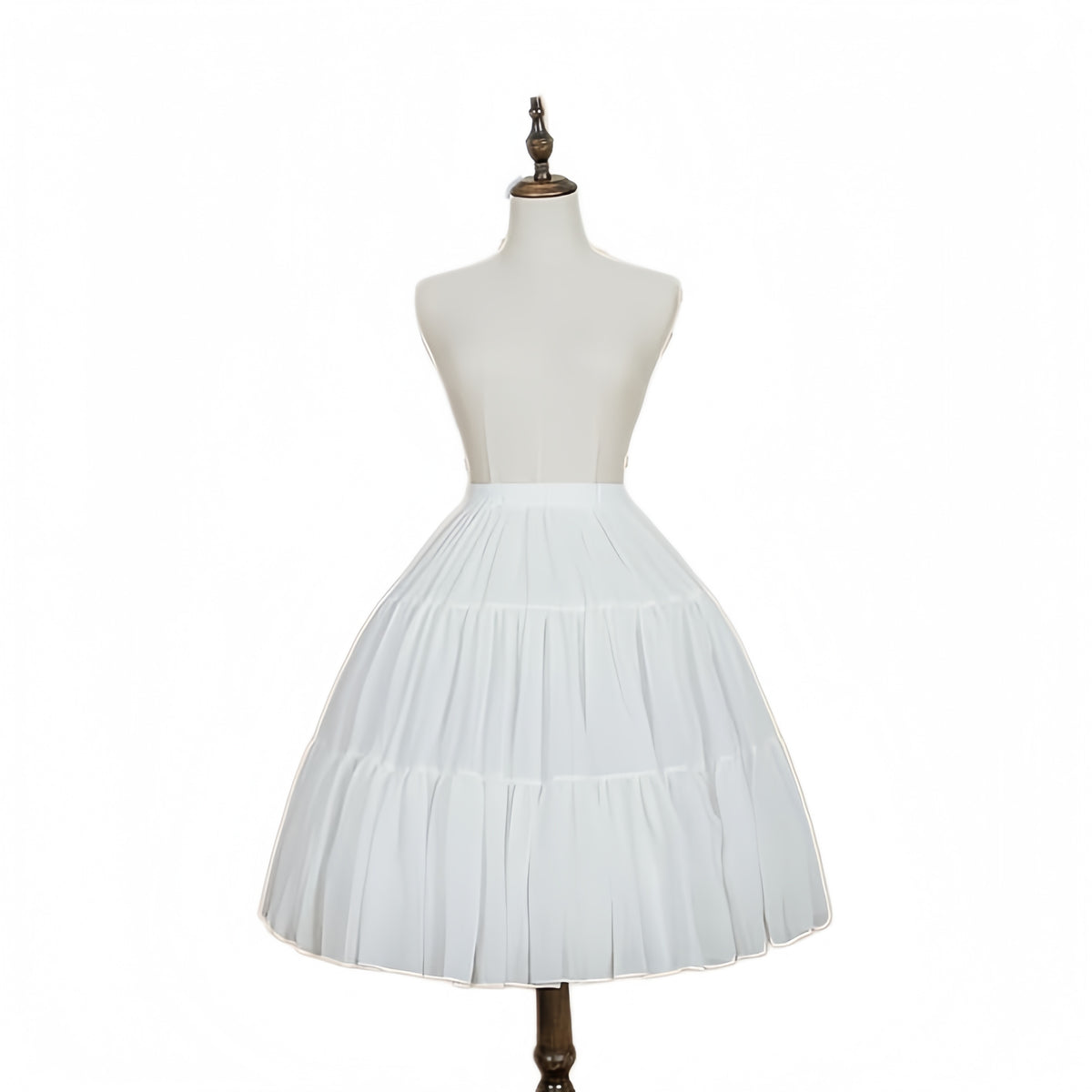 SSDH Women Crinoline Petticoat Cage 3 Hoops Skirt Chiffon Short Half Slip Underskirt for Girls Lolita Cosplay