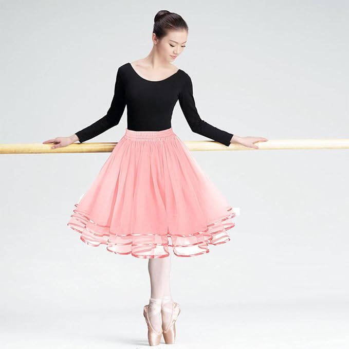 SSDH 3 Layers Puffy Tulle Petticoat Girls Tutu Skirts for Ballet Skirt