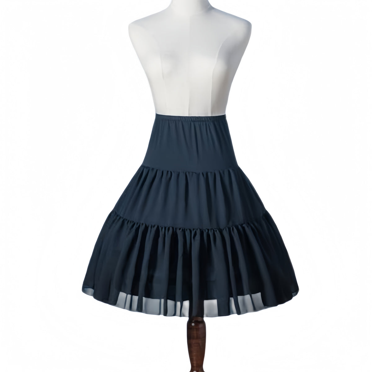 SSDH Women Crinoline Petticoat Cage 2 Hoops Cage Skirt Chiffon Short Half Slip Underskirt for Girls Lolita Cosplay