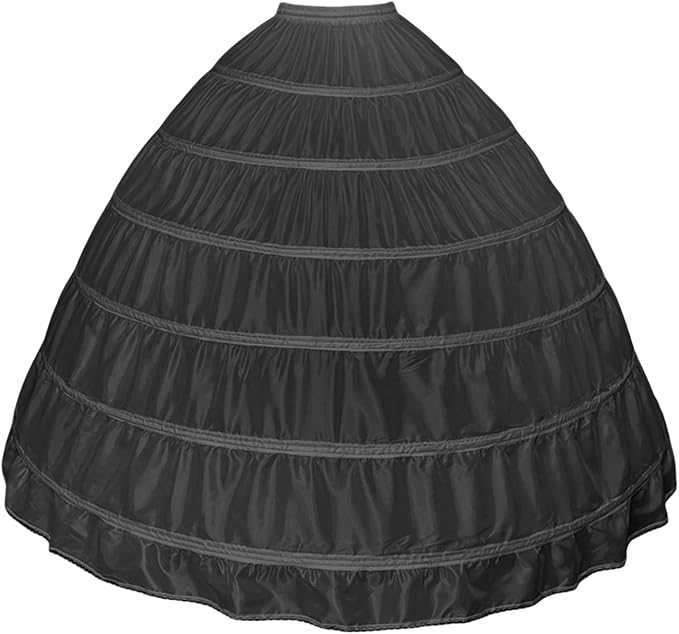 SSDH 6 Hoops Crinoline Petticoat for Women, A-line Skirt Slips Long Underskirt for Wedding Dress Bridal Gown