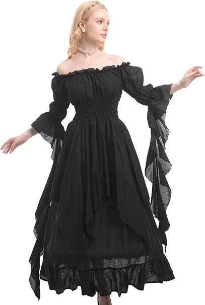 SSDH Victorian Dress Renaissance Costume for Women Gothic Fairy Witch Dress Medieval Wedding Dress