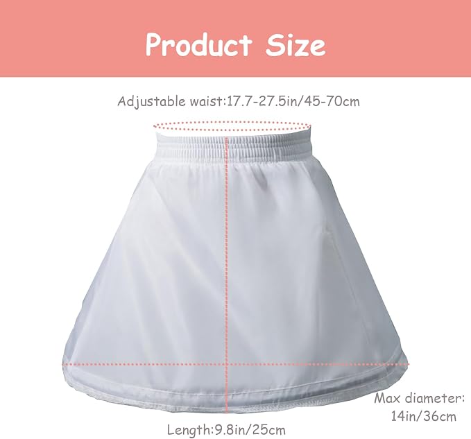 SSDH Girls Petticoat Wedding Flower Girls Underskirt Hoop Wedding Dress Lining Ballet Skirt A Line Crinoline for Women White