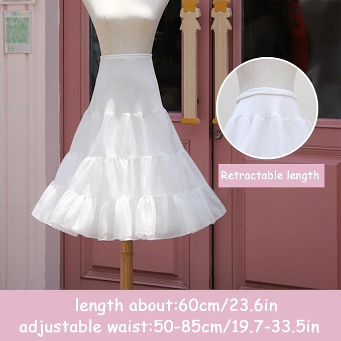 SSDH Women's Petticoat Crinoline Tulle Skirt Hoopless Skirt Tutu Half Slips for Dresses Underskirt Wedding Prom Dress