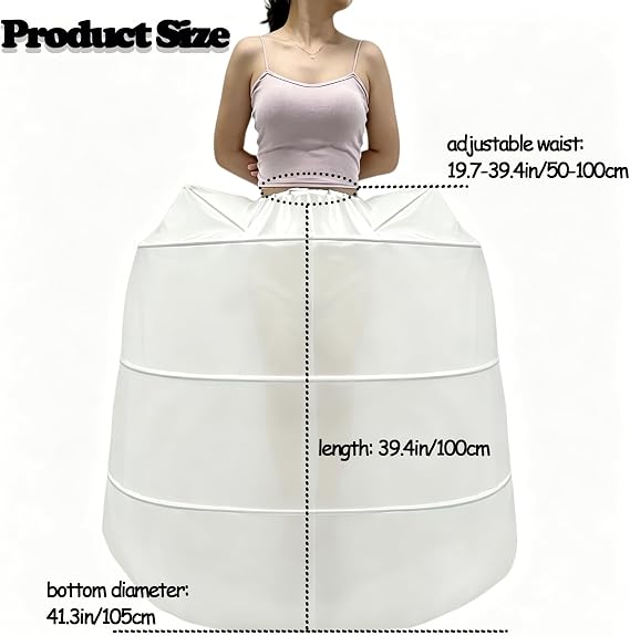 SSDH Women's Elizabeth Rococo Double Side Petticoat Crinoline Pannier for Victorian Prom Medieval Dress White