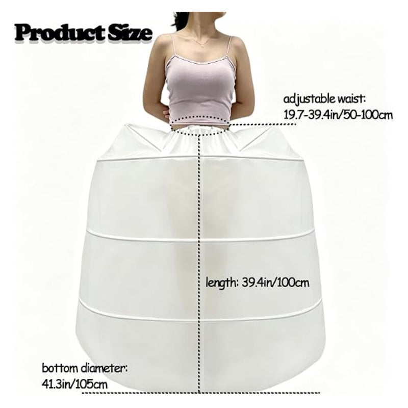 SSDH Women's Elizabeth Rococo Double Side Petticoat Crinoline Pannier for Victorian Prom Medieval Dress White