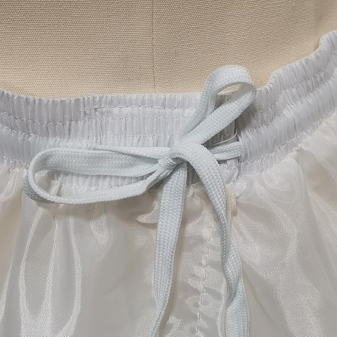 SSDH White 4 Hoop Petticoat Skirt A-line Crinoline Slips Long Underskirt for Wedding Bridal Gown Dress for Women