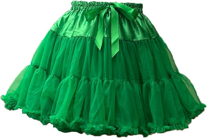 SSDH Women's Layered Puffy Petticoat Skirt, Elastic Waist Soft Tutu Tulle Skirt for Ballet Lolita Cosplay