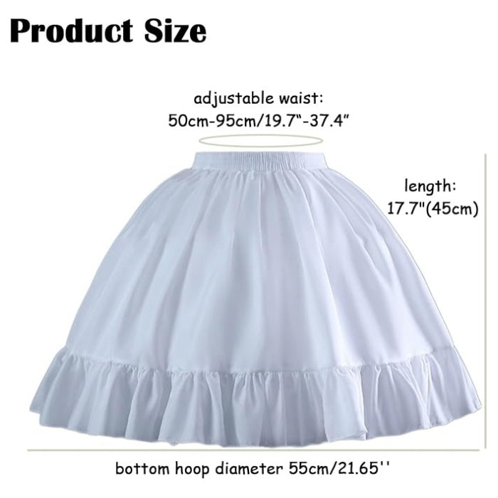 SSDH Women Crinoline Short Petticoat 2 Hoops Victorian Skirt