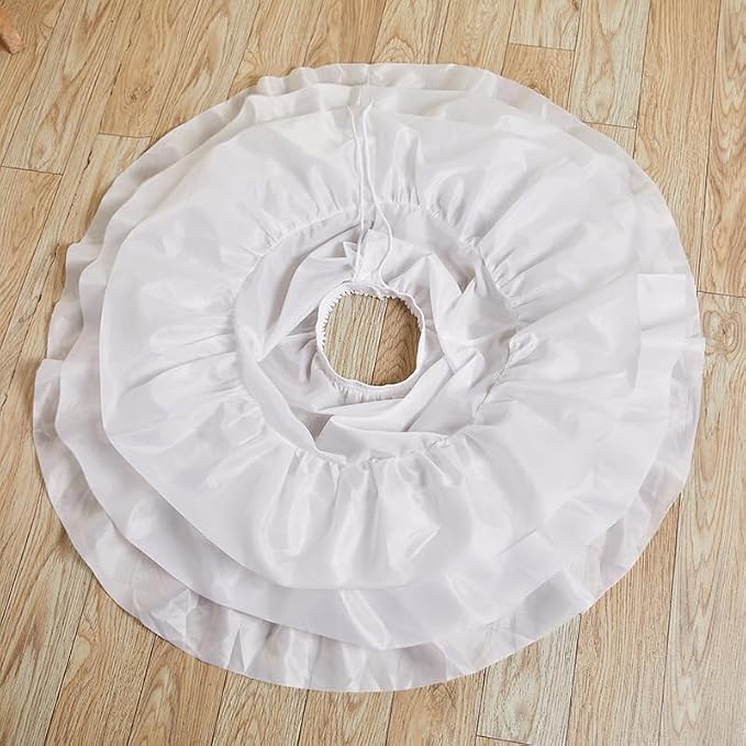 SSDH 3 Hoops Crinoline Petticoat for Women, 3 Ruffles Skirt Slips Long Underskirt for Wedding Dress Bridal Gown