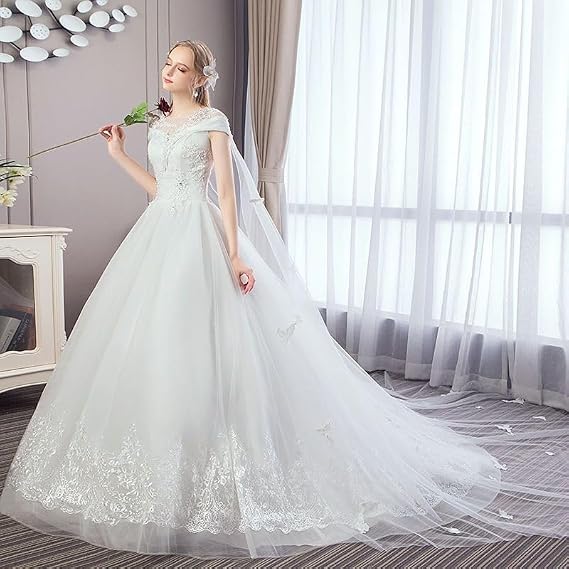 SSDH Women 6 Hoops Petticoat Skirt A-line Crinoline Slips Long Underskirt for Wedding Dress Bridal Gown