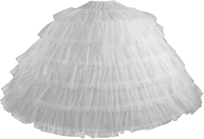 SSDH 6 Hoops Puffy Crinoline Petticoat with Adjustable Waist for Women