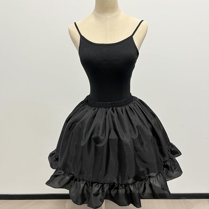 SSDH Women Crinoline Short Petticoat 2 Hoops Victorian Skirt
