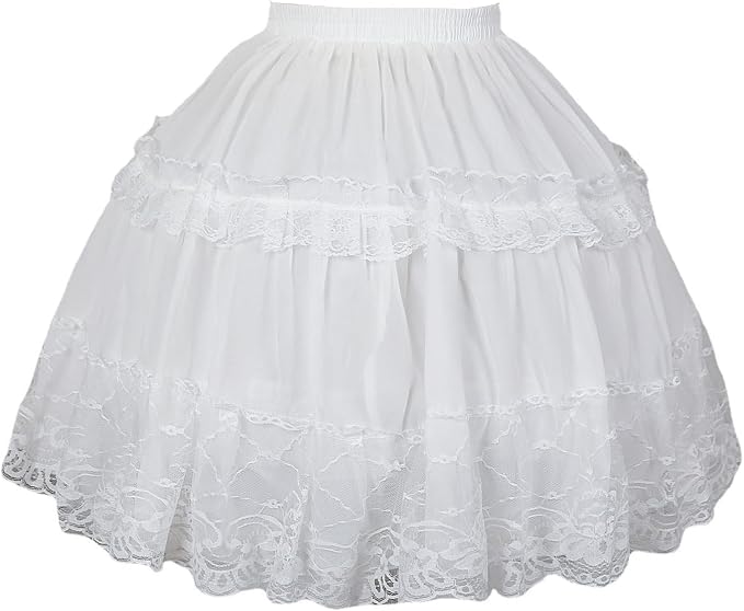 SSDH Women 2 Hoops Crinoline Short Lolita Petticoat White
