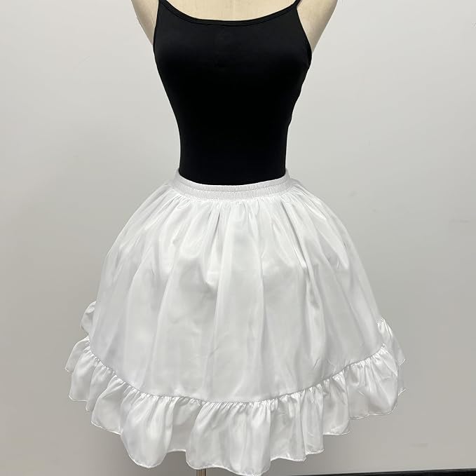 SSDH Women Crinoline Short Petticoat 2 Hoops Victorian Skirt