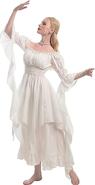 SSDH Victorian Dress Renaissance Costume for Women Gothic Fairy Witch Dress Medieval Wedding Dress