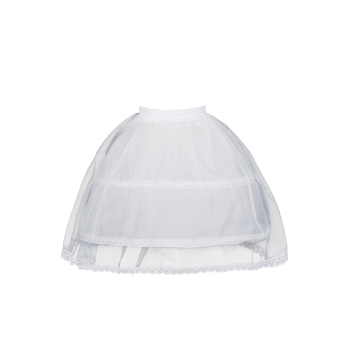 SSDH Girls Petticoat Wedding Flower Girls Underskirt with 2 Hoops Full Slip Elastic Child's Crinoline Underskirt