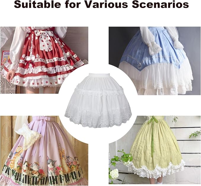SSDH Women 2 Hoops Crinoline Short Lolita Petticoat White