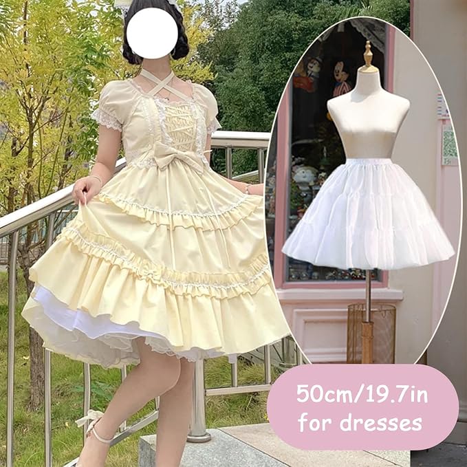 SSDH Women's Petticoat Crinoline Tulle Skirt Hoopless Skirt Tutu Half Slips for Dresses Underskirt Wedding Prom Dress
