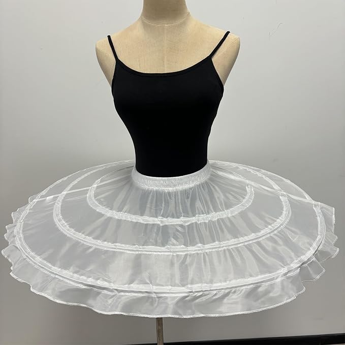SSDH 3 Hoops Wedding Petticoats for Short Dress Ballet Skirt