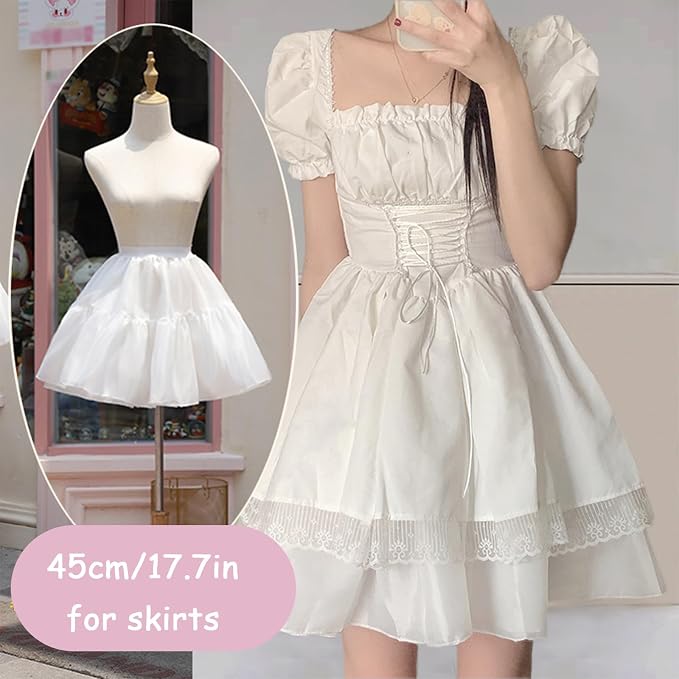 SSDH Women's Petticoat Crinoline Tulle Skirt Hoopless Skirt Tutu Half Slips for Dresses Underskirt Wedding Prom Dress
