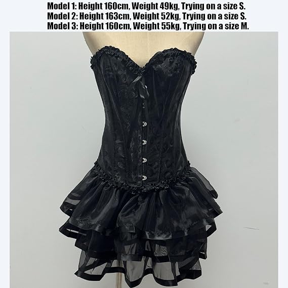 SSDH Black Corset Dress Victorian Gothic Corset Dress for Women