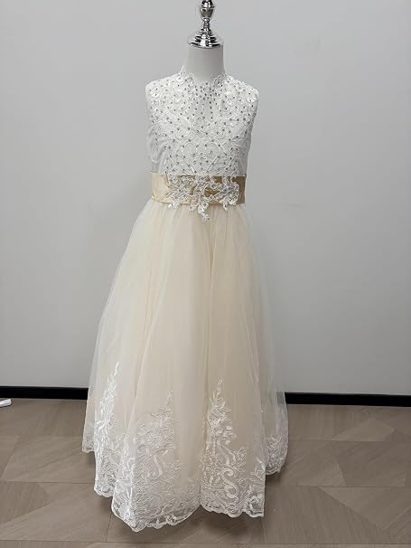SSDH Girls Lace Princess Dress for Birthday Party Wedding Bridesmaid Prom Formal Ball Gown Puffy Tulle Dresses