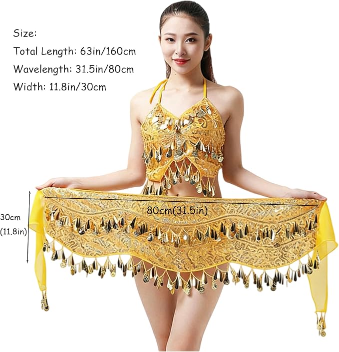 SSDH Women's Belly Dance Hip Scarf Sequin Sparkle Skirt Party Club Night Out Mini Skirt for Women Trendy