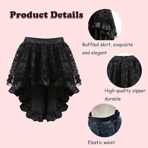 SSDH Gothic Corset Dress Women's Steampunk Dress Retro Ruffled Lace Corset