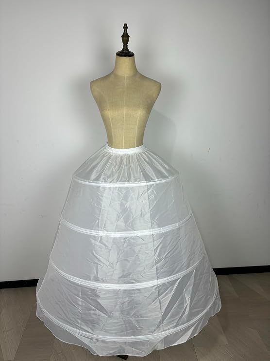 SSDH Women 4 Hoop A-line Petticoat Skirt White
