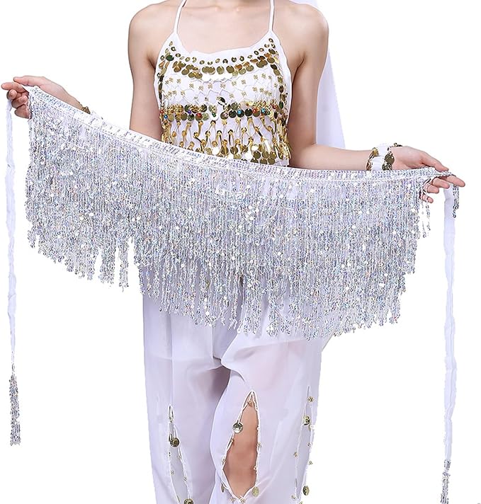 SSDH Sequin Tassel Skirt Glitter Sparkly Fringe Belly Dance Hip Scarf Skirts Rave Party Belts Costume for Women