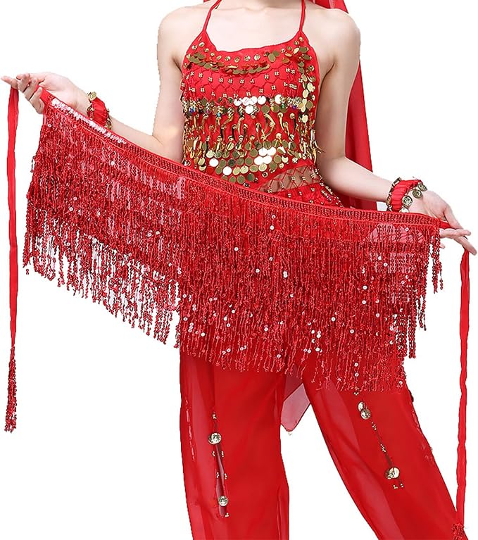 SSDH Sequin Tassel Skirt Glitter Sparkly Fringe Belly Dance Hip Scarf Skirts Rave Party Belts Costume for Women
