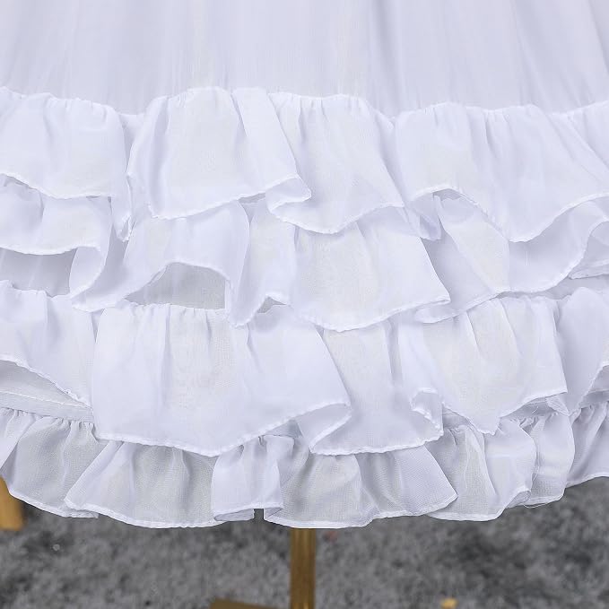 SSDH Women Crinoline Petticoat Cage 2 Hoops Skirt Short Half Slip Underskirt for Girls Lolita Cosplay Wedding Bridal Dress