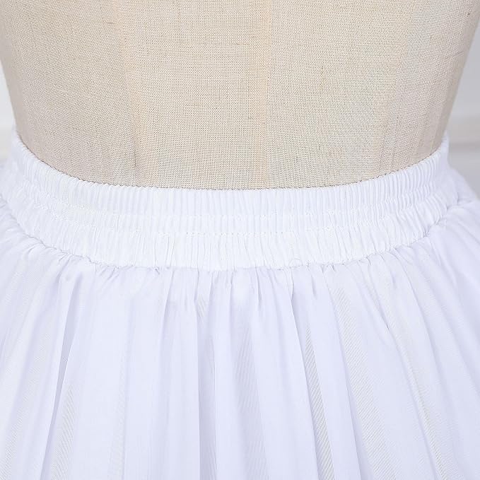 SSDH Women Crinoline Petticoat Cage 2 Hoops Skirt Short Half Slip Underskirt for Girls Lolita Cosplay Wedding Bridal Dress