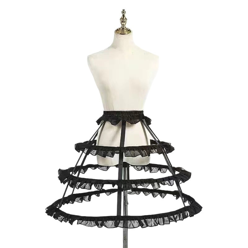 SSDH Girls Lolita Hollow Lotus Leaf Lace Bird Cage Fish Bone Skirt