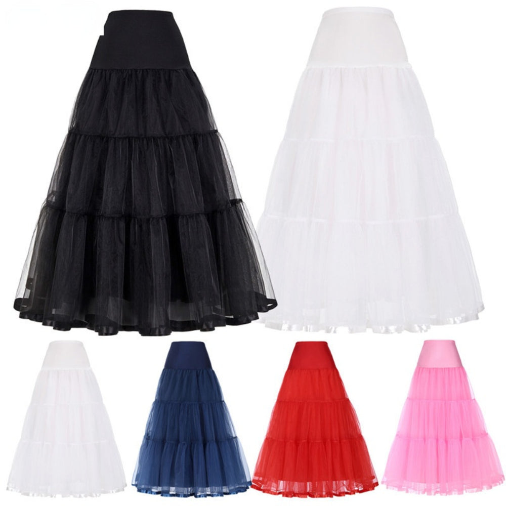 SSDH Long Petticoat Ruffled Crinoline Vintage Wedding Bridal Petticoat for Wedding Dresses Underskirt Rockabilly Tutu