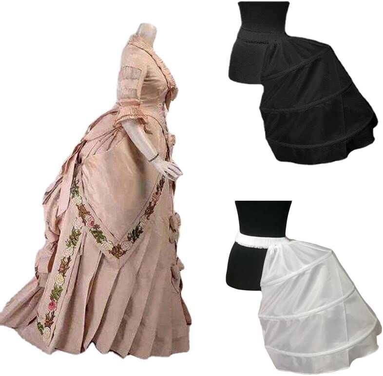 SSDH Women's Petticoat Panier Hoop Crinoline Skirt for Gown Rococo Victorian Prom Dress White Buttocks Hip Panier Bustle