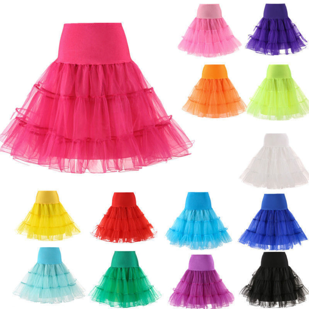 SSDH 50s Petticoat Skirt Rockabilly Dress Crinoline Underskirts for Women