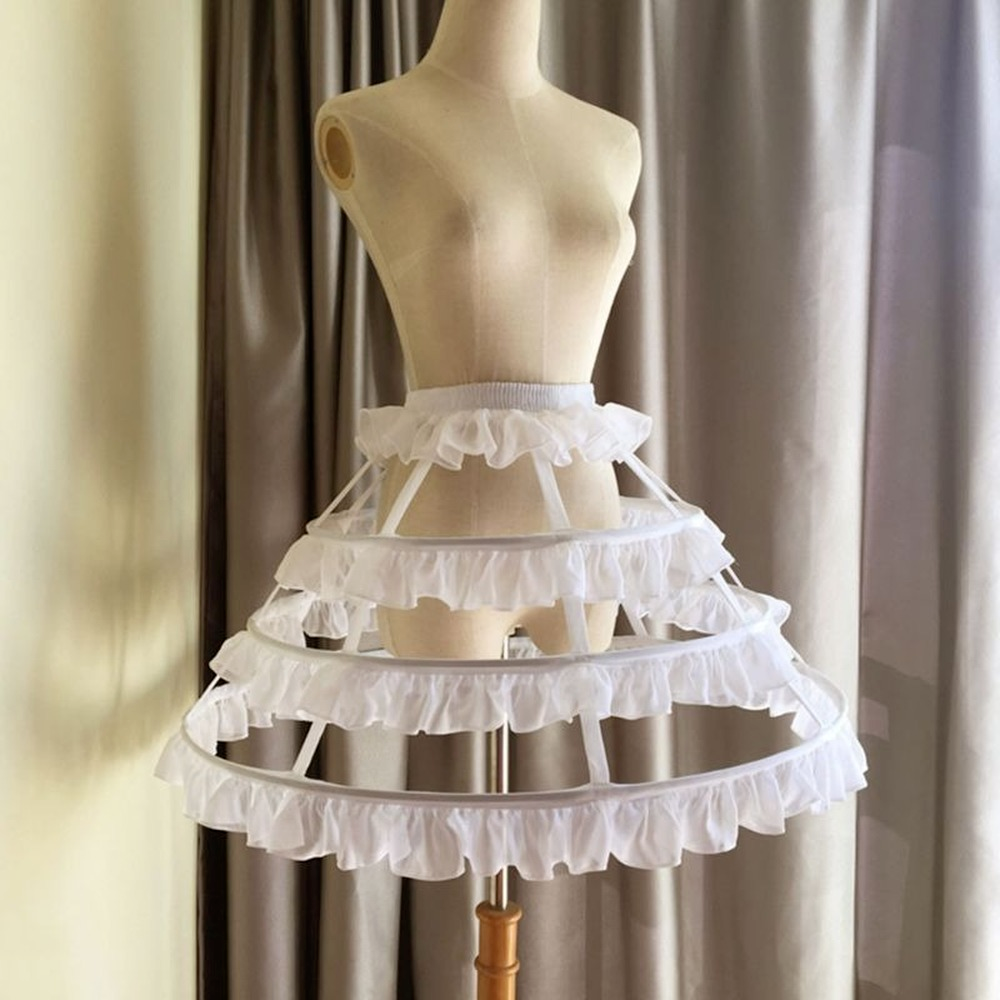 SSDH 3 Hoop Crinoline Cage Bustle Skirt Petticoat Wedding Bridal Bride Underskirt Accessories