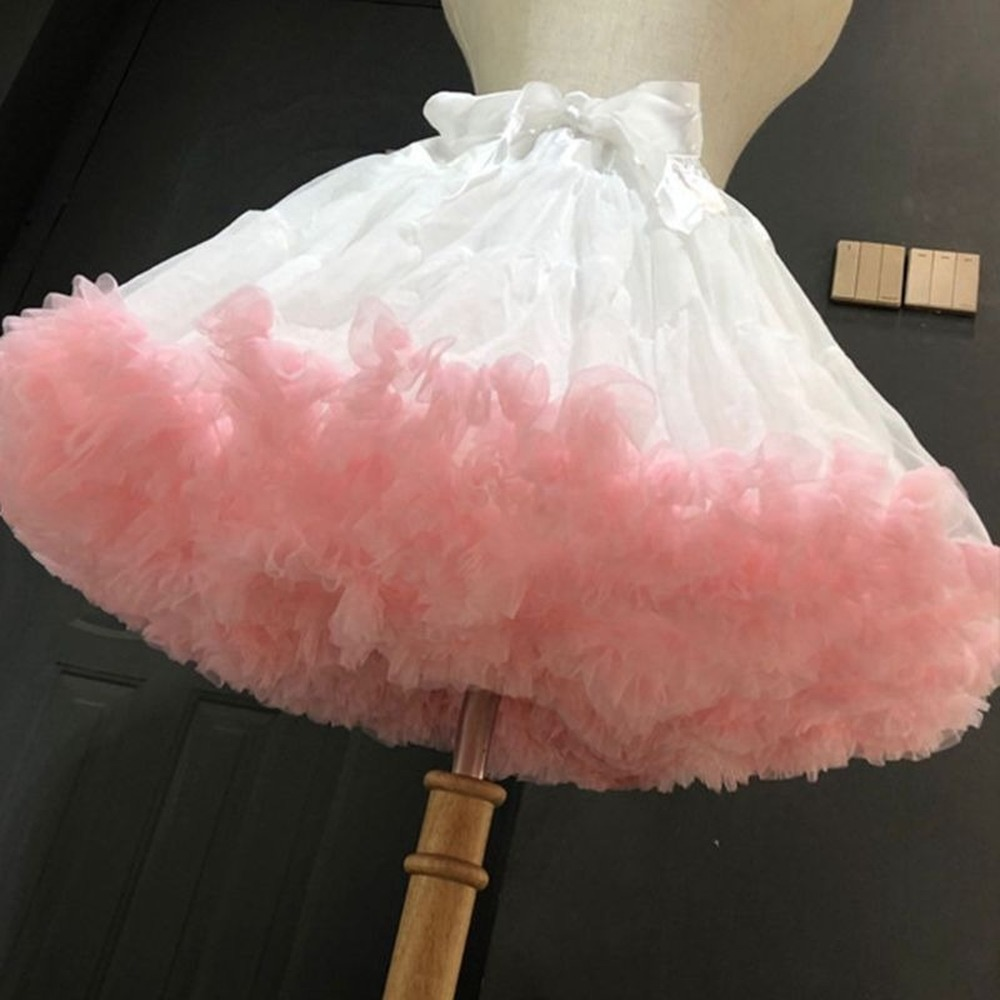 SSDH Lolita Cosplay Petticoat A-Line Puffy Tutu Skirt Layered Tulle Ballet Dance Pettiskirts Big Bowknot Underskirt