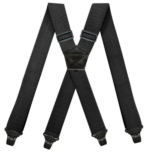 SSDH Mens Suspenders Very Strong 1 1/2" Wide 4 Plastic Clips Heavy Duty Braces X Style Adjustable Suspenders