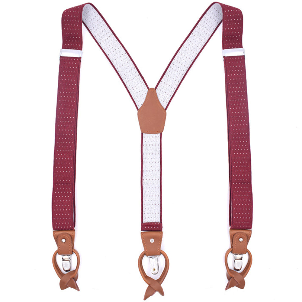 SSDH Suspenders for Men Trousers with Very Strong Clips and Buttons 35 MM Wide Duty Y Style Adjustable Brace Suspenders Convertible Leather Ends