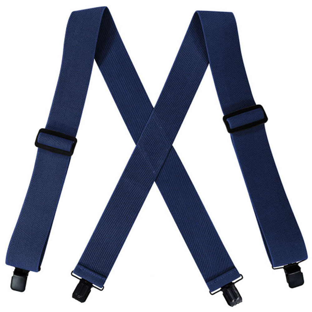 SSDH Mens Suspenders Very Strong 2" Wide 4 Clips Big and Tall Heavy Duty Braces X Style Adjustable Suspenders