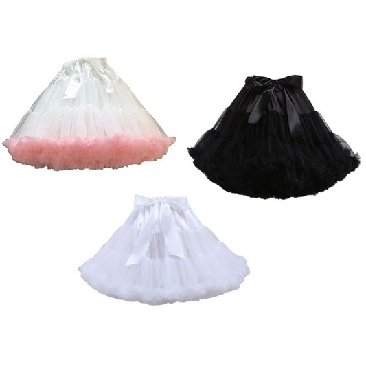 SSDH Lolita Cosplay Petticoat A-Line Puffy Tutu Skirt Layered Tulle Ballet Dance Pettiskirts Big Bowknot Underskirt